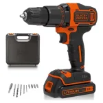 Black + Decker Cordless Hammer Drill with Battery - 18V