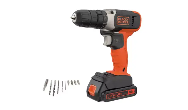 Black + Decker 18V Lithium-ion Drill Driver with Accessories1 Black + Decker 18V Lithium-ion Drill Driver with Accessories1