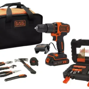 Black + Decker Hammer Drill Hand Tool and Drill Bit Set