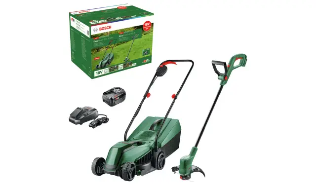 Bosch 32cm Cordless Rotary Lawnmower and Grass Trimmer – 18V1 Bosch 32cm Cordless Rotary Lawnmower and Grass Trimmer – 18V1