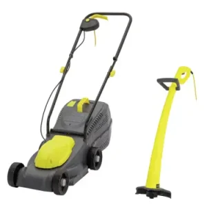 Challenge Corded 32cm Rotary Lawnmower & 22cm Grass Trimmer