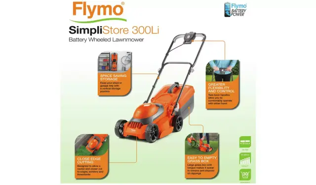 Flymo SimpliStore 300 Li 30cm Cordless Rotary Lawnmower- 40V1 Flymo SimpliStore 300 Li 30cm Cordless Rotary Lawnmower- 40V1