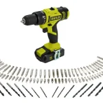Guild 18V Cordless Impact Drill with 100 Accessories - 2.0AH